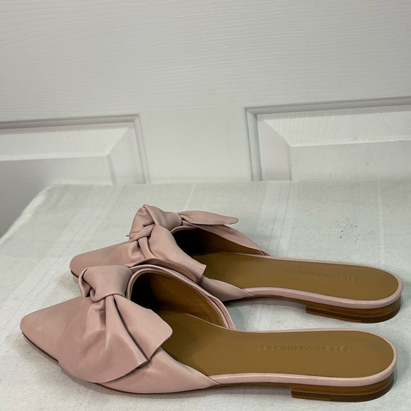 Rebecca Minkoff pale pink Alexis leather bow flat mules size 8 FLAW NWOB - Picture 3 of 14
